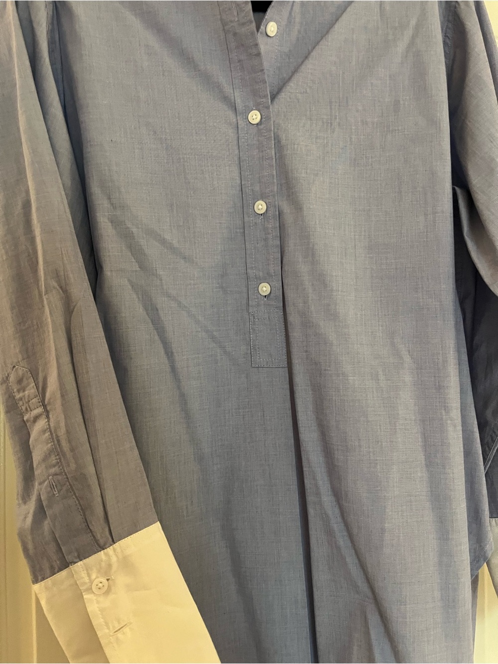 J. Crew Thomas Mason® collarless tunic with White Cuffs - Picture 4 of 7